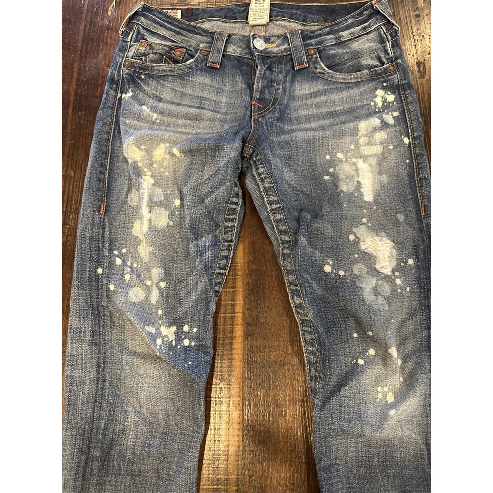 True Religion Womens 27 Brianna Jeans Vtg 2003 Medium Wash Made USA 90s Y2K - Picture 2 of 6